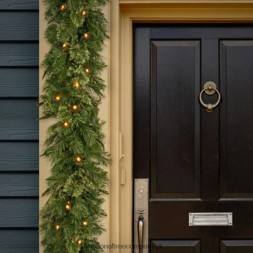 Greenery | National Tree Company 9 ft Wispy Willow Garland with Clear Lights F2L4F327
